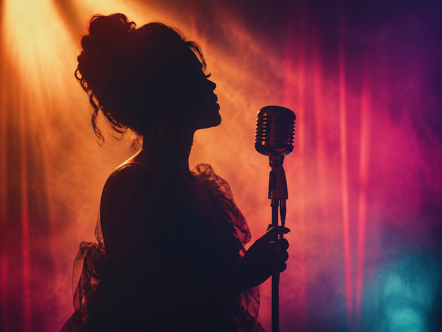 Singer performing live